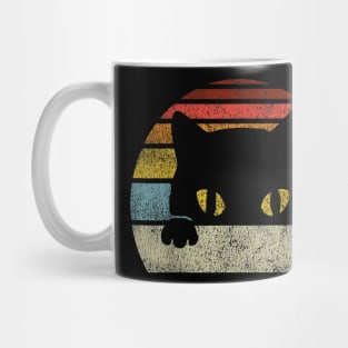 Vintage Black Cat Lover, Retro Style Cats Gift T-Shirt Mug